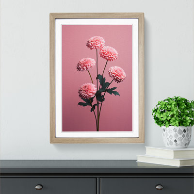 Chrysanthemums Minimalism No.2 - Single Picture Frame Print on Wood