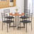Modern Round Dining Table Set For 4 Dining Room Chair With Metal Legs-1373634411-1373634452