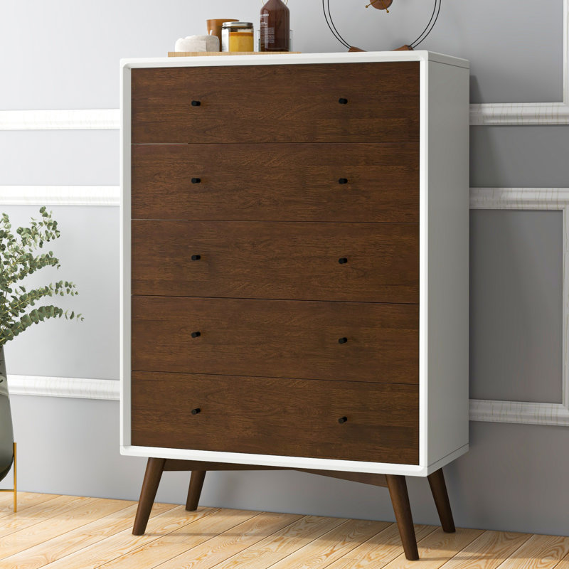 Davondre 31.5'' W 5 - Drawer Dresser, White