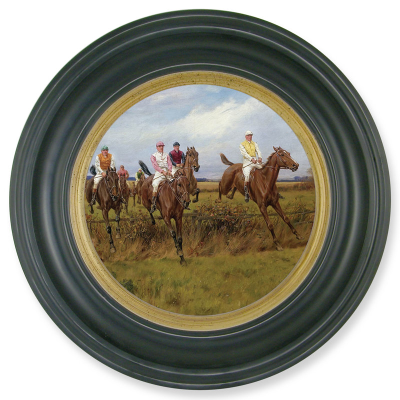 Porthole Horse Race - Single Picture Frame Painting on Canvas