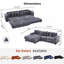 Canapé modulaire en L 110,75 po, canapé modulaire en velours côtelé, avec repose-pieds mobile, porte-gobelets, 8 coussins décoratifs, poche latérale, déplier dans un lit-266703730