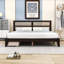 Lit plateforme en bois avec tiroirs de rangement et tête de lit-637032700-637032642