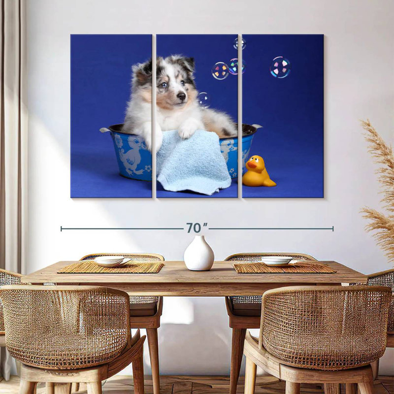 Brampt Puppy Bath Time, 42" H x 65" W