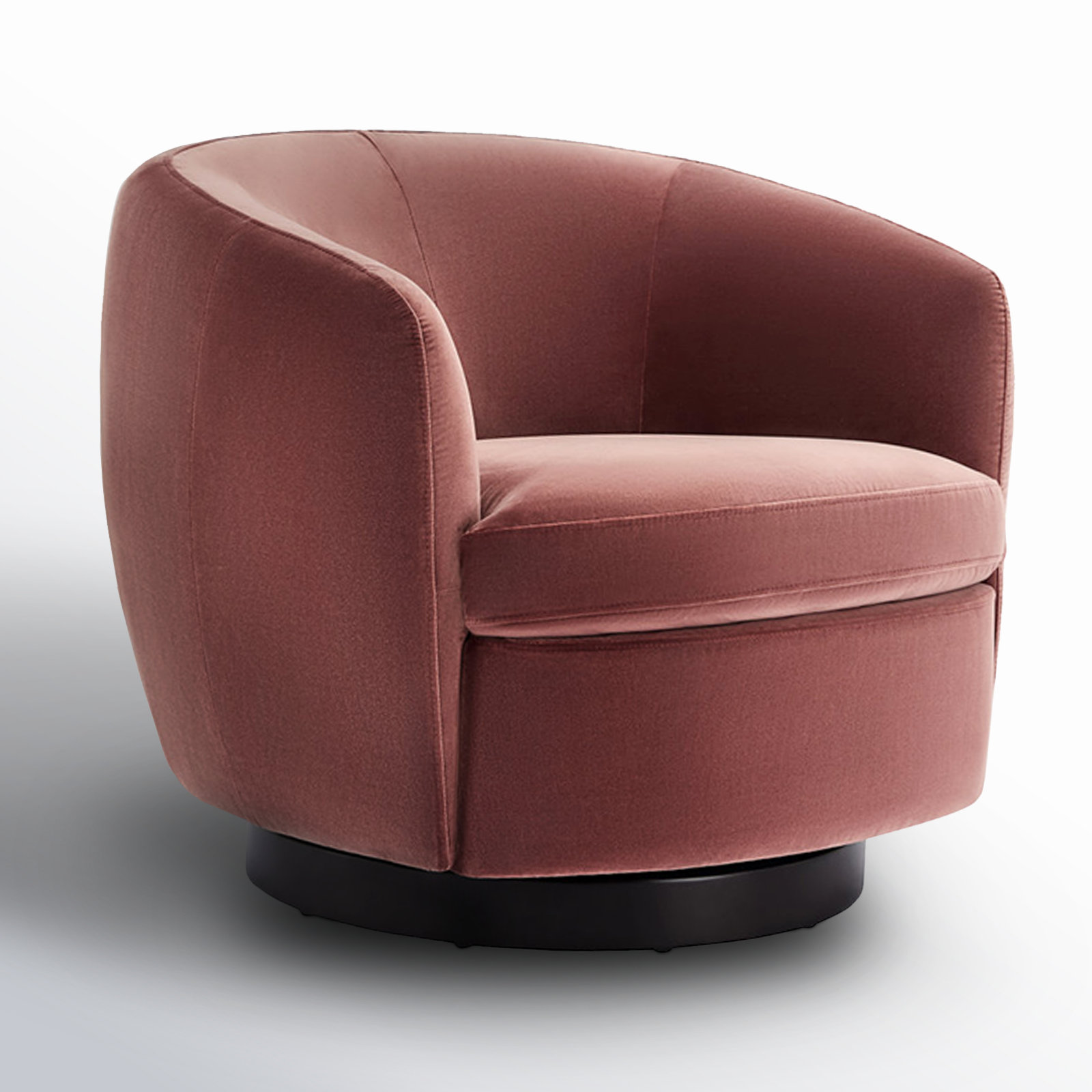 Marcy Swivel Barrel Chair, Falkirk Reddish Brown Velvet