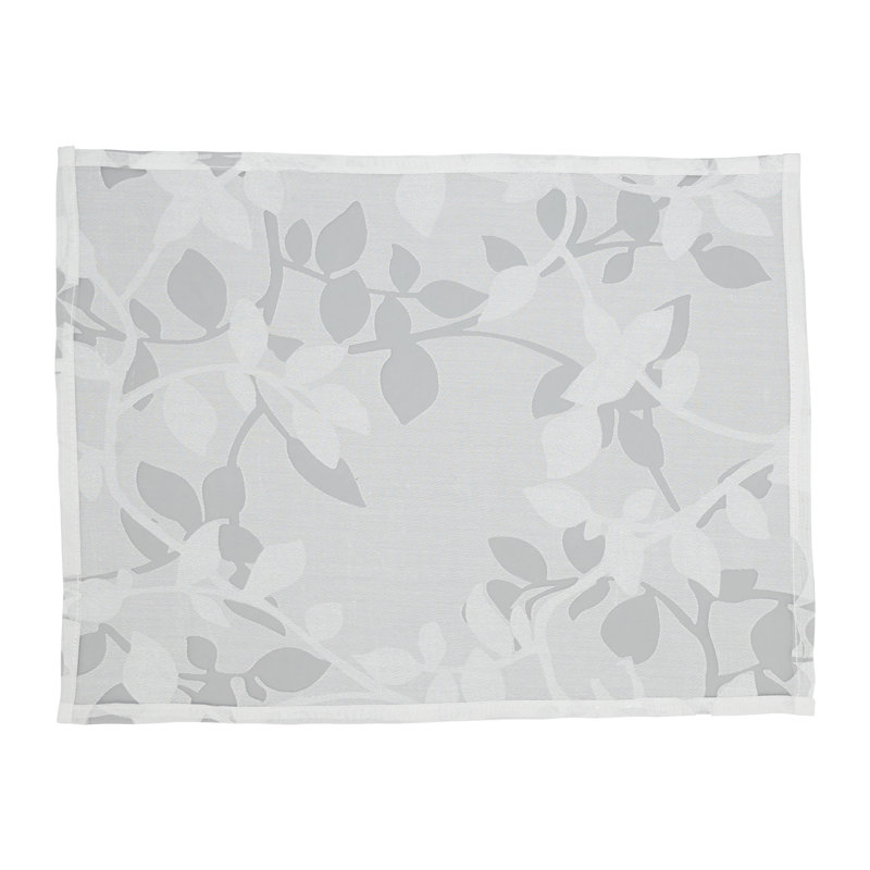 White Sheer Elegance Burnout Voile Vine Design Placemats, 13"x19" Set of 4