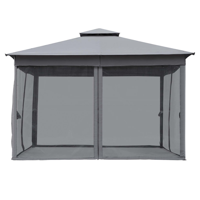 Tente d'extérieur avec double toit et moustiquaire, Gris