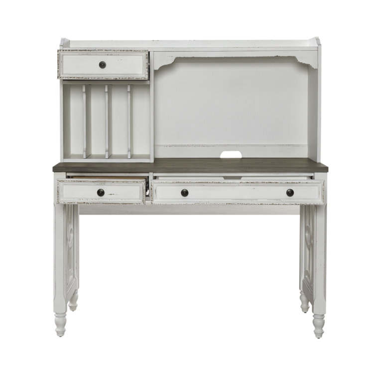 Anelie 5 Piece Solid Wood Rectangular Writing Desk Office Set with Hutch