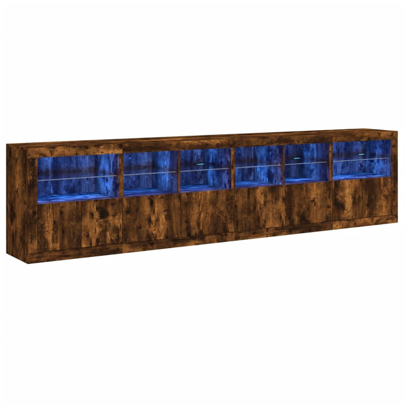 Basilotto 283cm Sideboard, Smoked Oak