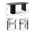 Ensemble de table de salle à manger pour 6 personnes avec table ovale et 6 chaises rembourrées en velours-100882825-100882827
