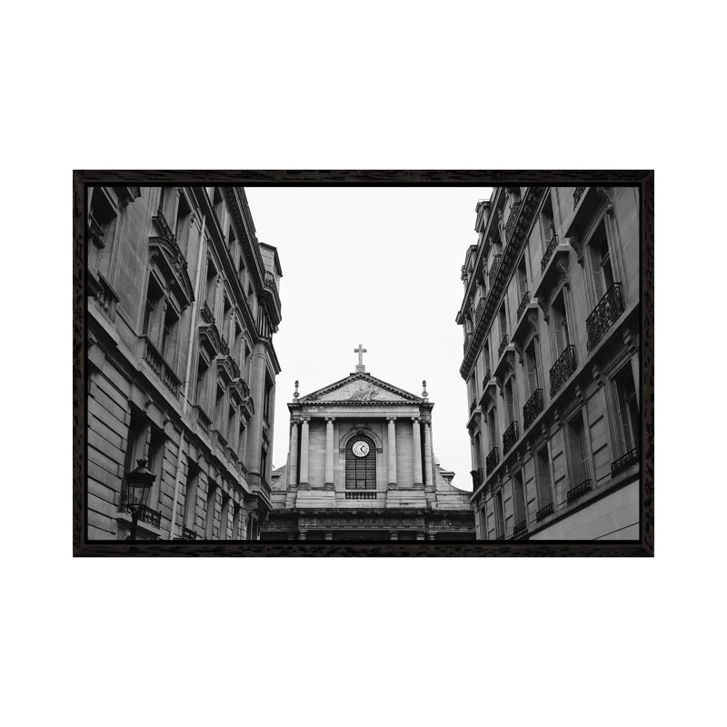 Paris Architecture IX by Bethany Young - Print on Canvas, 66.04cm H x 101.6cm W x 3.81cm D, Black Framed