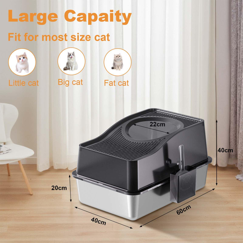Litter Box, 60 x 40 x 40cm, Black
