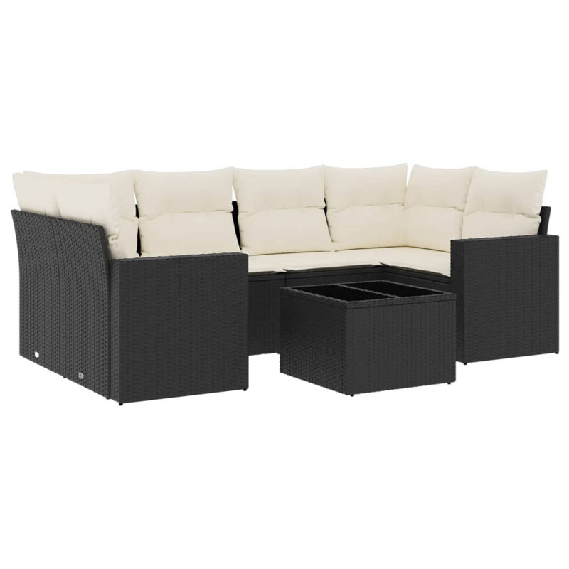 Vidaxl Garden Sofa Set Black PE Rattan Large Garden Sofa Set