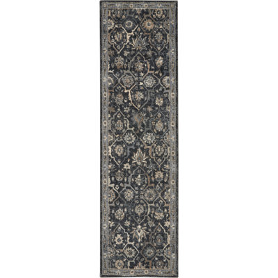 Tapis oriental bleu marine / gris Melani