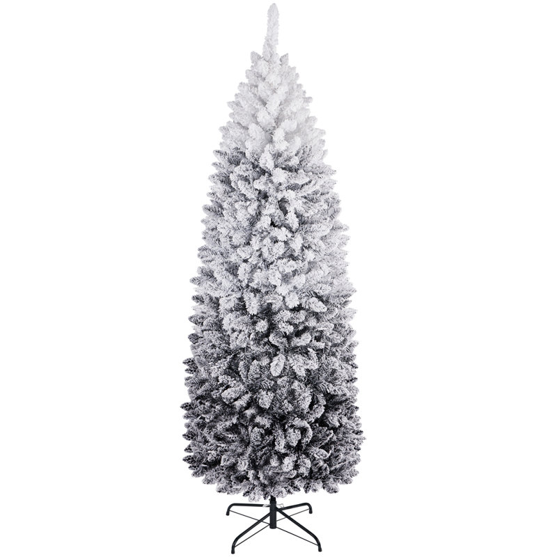 Arbre de Noël artificiel pré-éclairé, 6', Noir dégradé