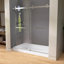 Base 60 po x P 32 po Base de douche à seuil simple en alcôve à 3 parois avec drain en fibre de verre