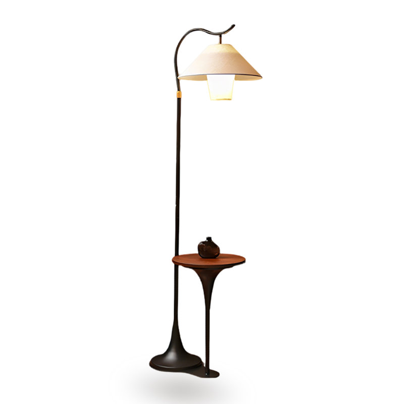 Black Solid Wood + Iron Free form Floor Lamps