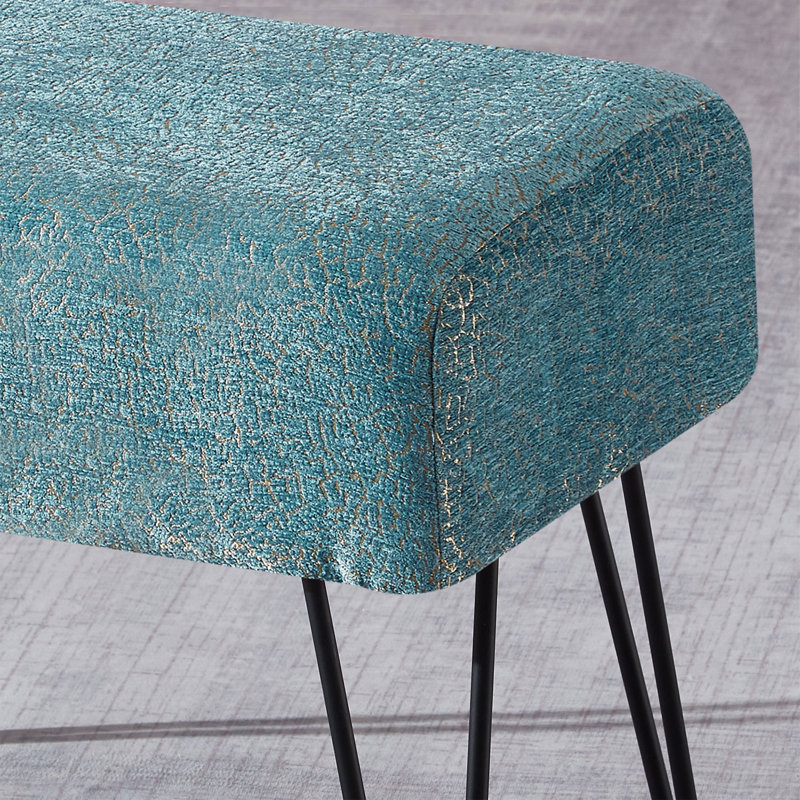 Luzia Upholstered Ottoman, Turquoise