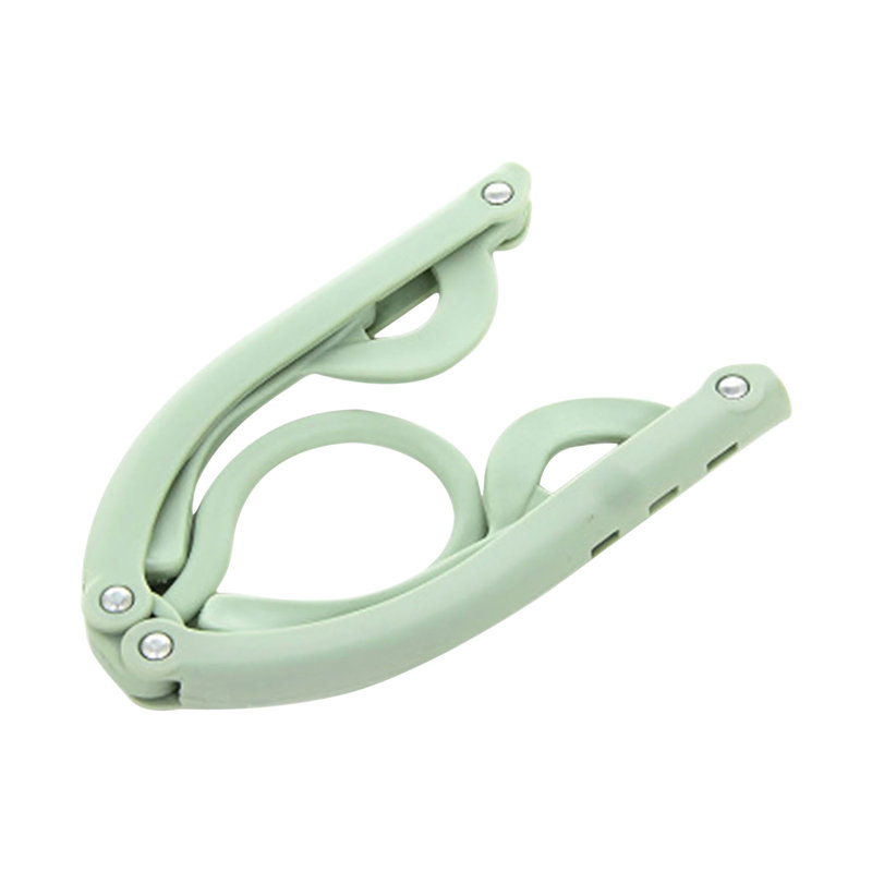 Cintre de voyage pliant portatif en plastique multifonctionnel, Vert