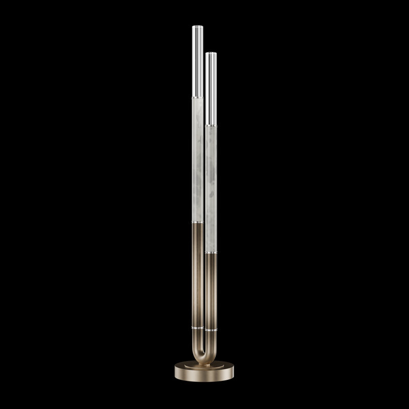 Antonia 71.5"H Floor Lamp, Ombre Bronze/NickelSmoke