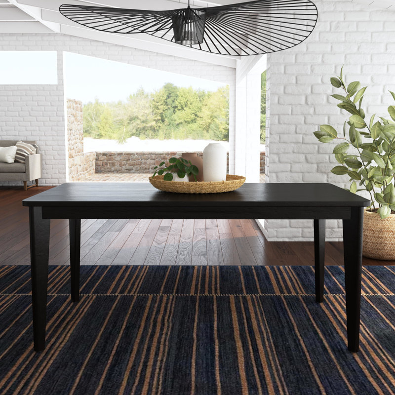 Landeros Rectangular 65'' L x 35'' W Dining Table, Black