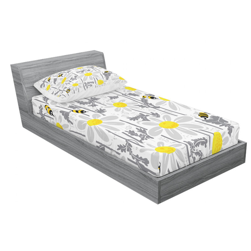 Microfiber Floral Sheet Set, Twin