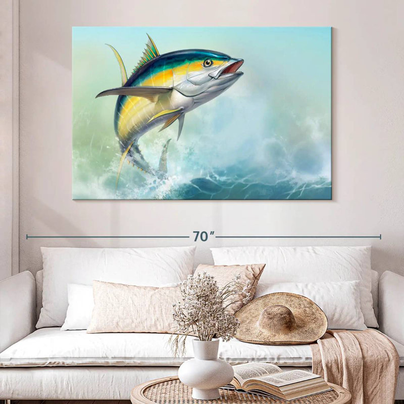 Brampt Tuna And Waves, 34" H x 51" W