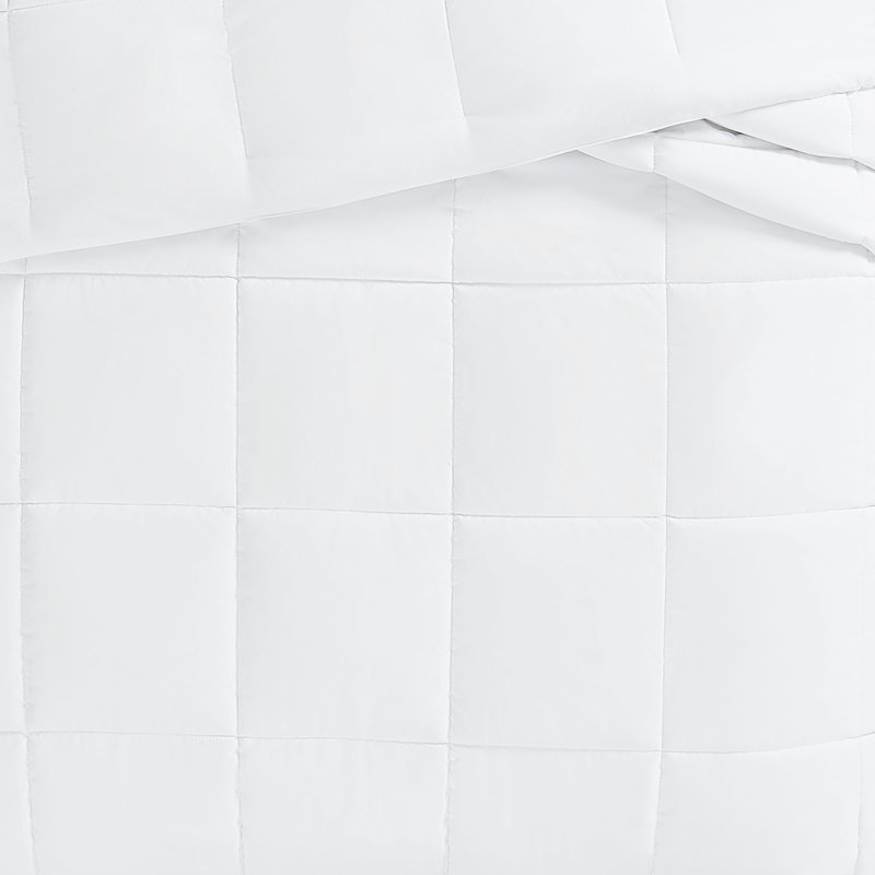Ensemble d'édredon recyclé durable vraiment solide, Édredon pour lit simple TG + 1 taie décorative, Blanc