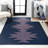 Katriel Minimalist Geometric Machine-Washable Navy/Purple Rug-1284980349