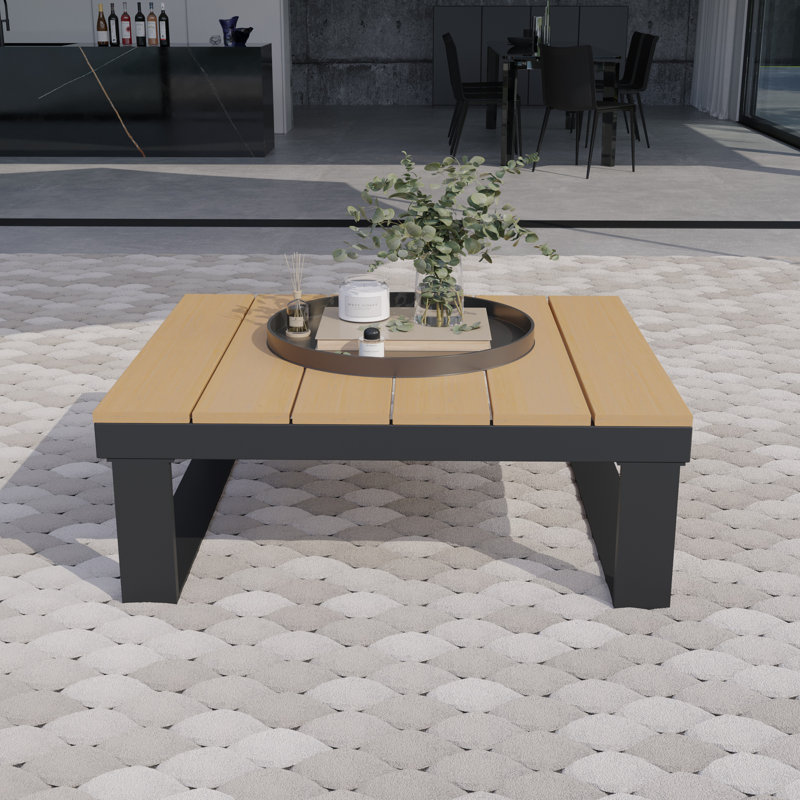 Aluminum Patio Coffee Table, Black