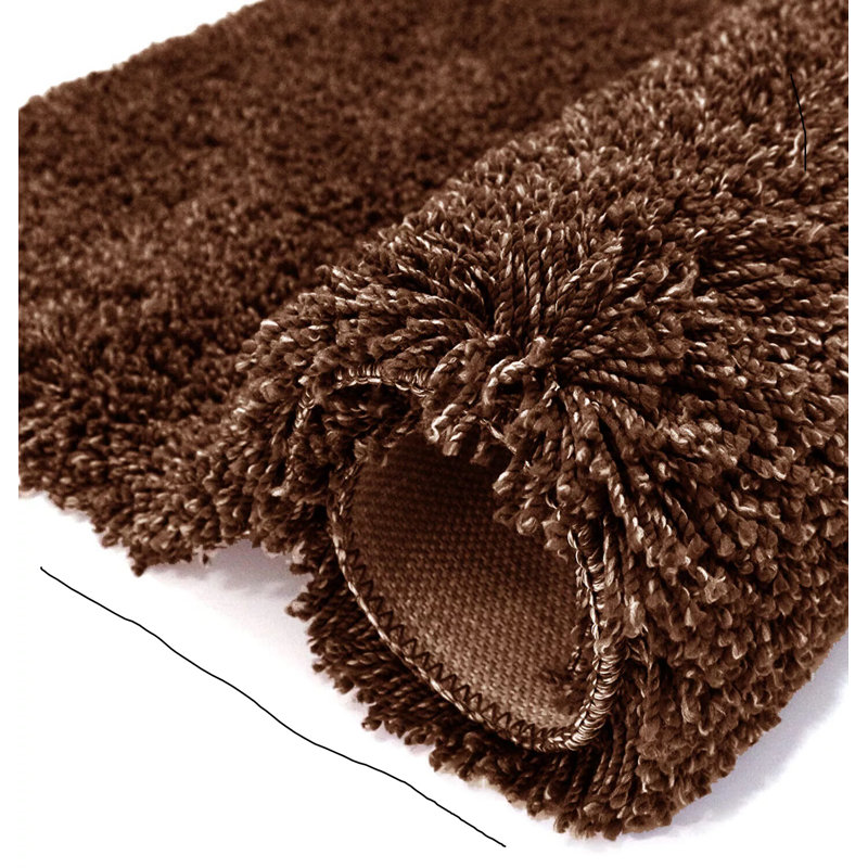 Round Agostina Solid Colour Shag 120cm X 120cm Area Rug, Dark Beige