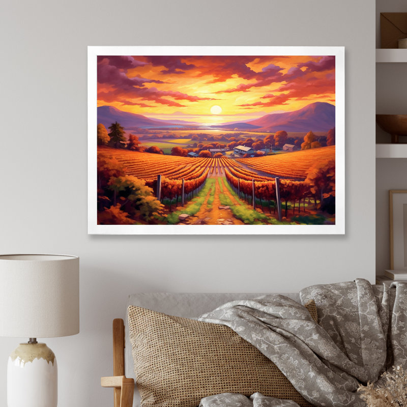 " Valley Getaway IV ", 30" H x 40" W x 1.5" D, White Single Picture Framed