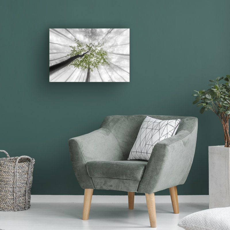 Art sur toile, feuilles vertes deologi, H 22 po x l 32 po x P 2 po