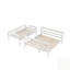 Lit superposé simple au-dessus de grand lit en bois robuste avec échelle, parfait pour économiser de l'espace et un usage familial