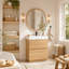 Ensemble de meuble-lavabo 30 po avec lavabo sous comptoir, 2 tiroirs à fermeture en douceur, ensemble de meuble-lavabo en bois d'ingénierie à finition chêne pour salle de bain, salle d'eau