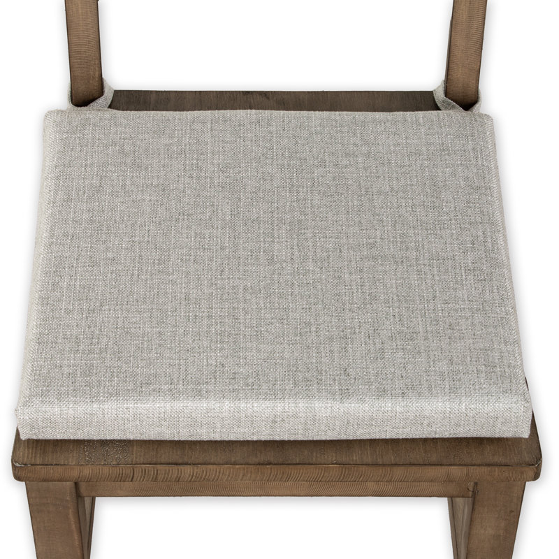 Birch Lane Turbo 2" Textured Solid Dining Chair Seat Pad with Ties - 14 Colors Available!, Light Gray