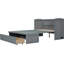 Lit double avec port et grand tiroir gris - Armoire peu encombrante pour la chambre à coucher-121098477-121098476