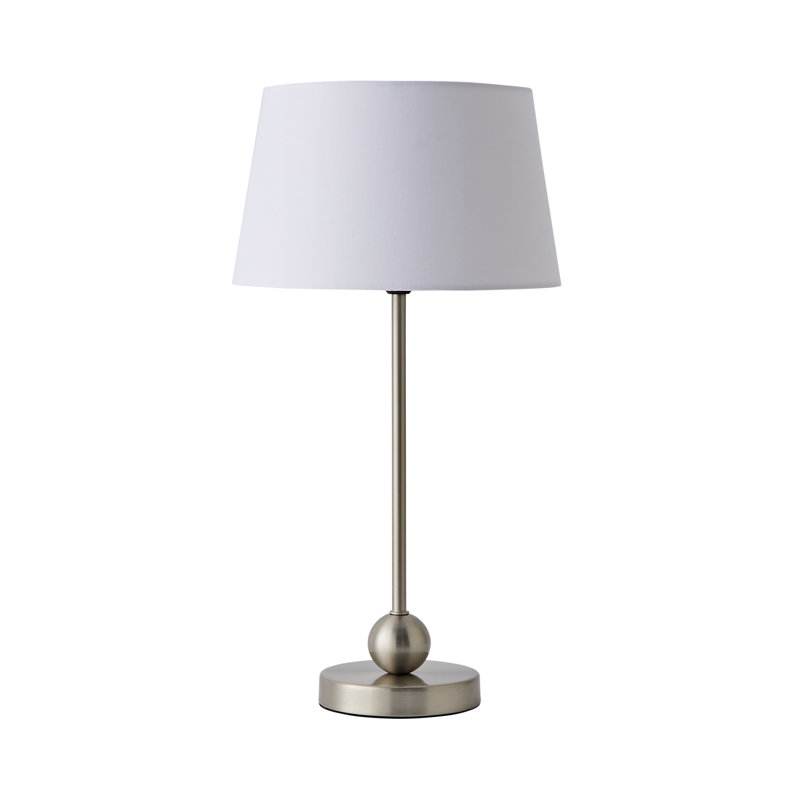 Edelfried Metal Table Lamp, Brushed Chrome, White, Yes