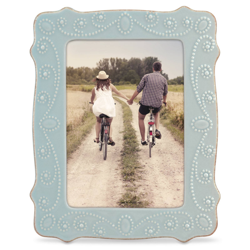 French Perle Giftware Picture Frame, Ice Blue