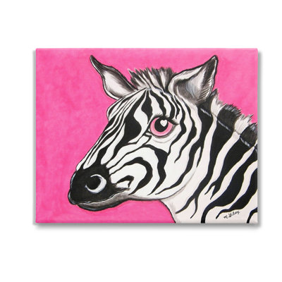 «Zebra With Heart Eyes», art mural sur toile par Michelle Gilsey