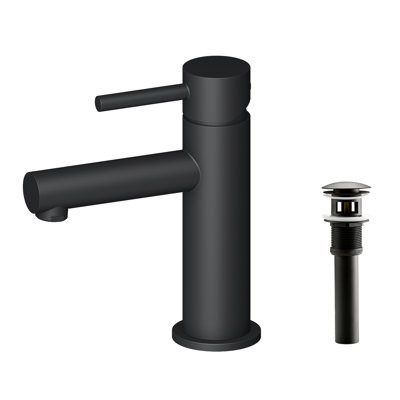 Blossom Single Hole Bathroom Faucet – Solid Brass Single Handle Vanity Sink Faucet with High Arc Spout, Drip-Free Cartridge, and Water Supply Hose