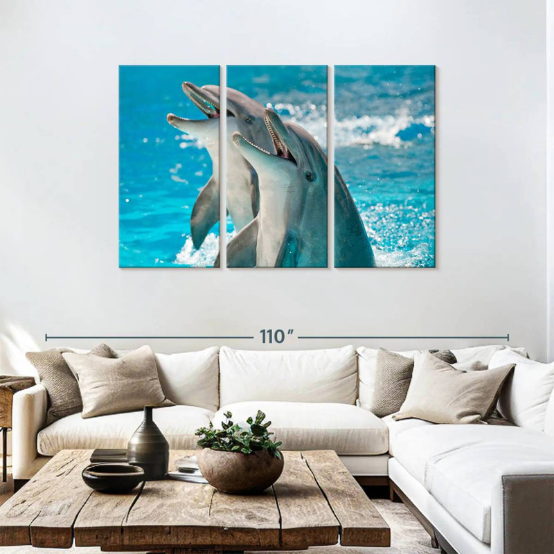 Brampt Excited Dolphins, 48" H x 74" W