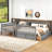 Gray Convertible Twin Over Full Bed With Drawers, Bunk Format, Pine Wood And , Frame For Longevity, Guardrails Safe Slumber, Simple To Up Mission Durability, Project-128992016-128992017