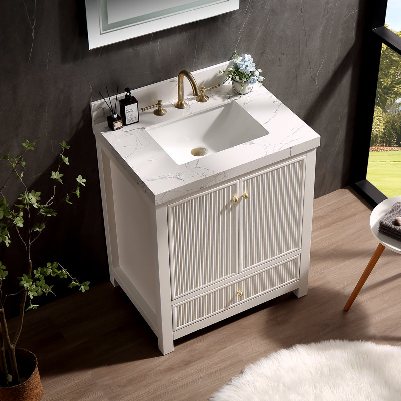 Meuble-lavabo Corena, Blanc classique