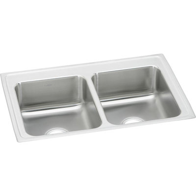 Lustertone 33" L x 21.25" W Double Basin Drop-In Kitchen Sink