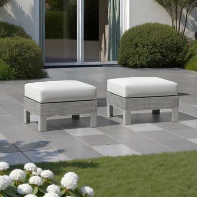 Santrez Powder Coated Aluminum Outdoor Ottoman