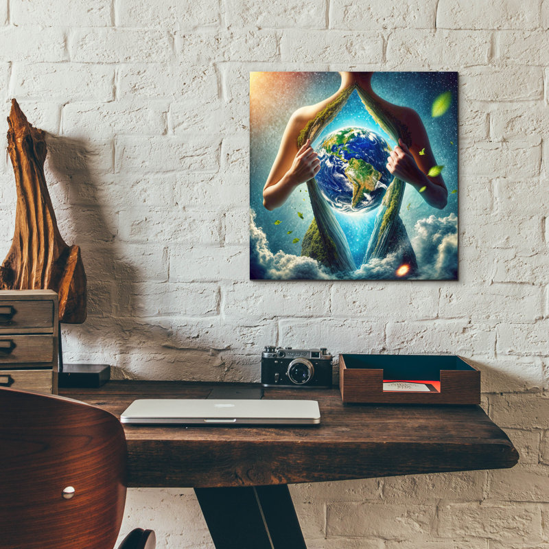 «Mother Earth» par Rey Klimt, art mural en verre acrylique, H 12 po x l 12 po x P 0,13 po