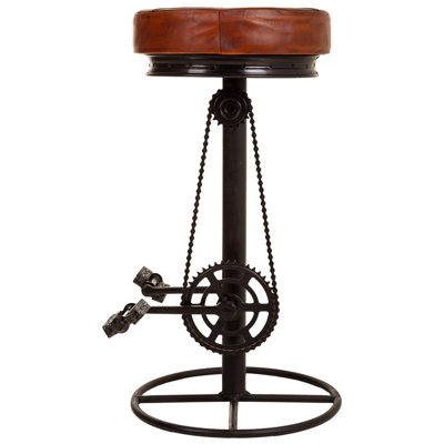 Aarran Swivel Upholstered Adjustable Height Counter Stool with Metal Frame