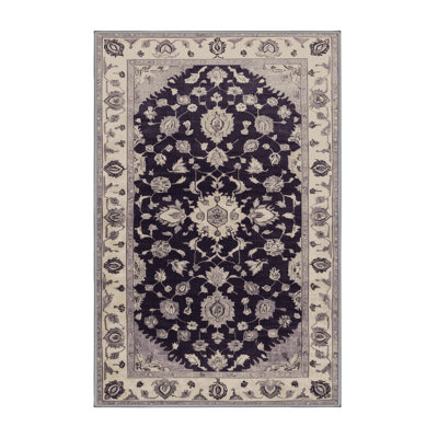 Machine Washable Overdyed Gray Area Rug
