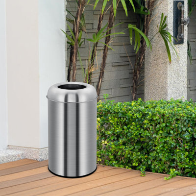 13/18.5 gal Open Top Trash Can, Stainless Steel Commercial Garbage Can with Removable Bucket