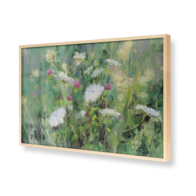 Dreamy Wildflower Escape Print, 19" H x 25" W, Raw Maple Framed